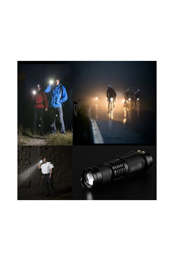 Evi̇mdeyokyok Km-87 Poli̇s Ti̇pi̇ Zoomlu Şarjlı Metal Dağ Kamp Cep Feneri̇ Cree Led 2300 Lumens
