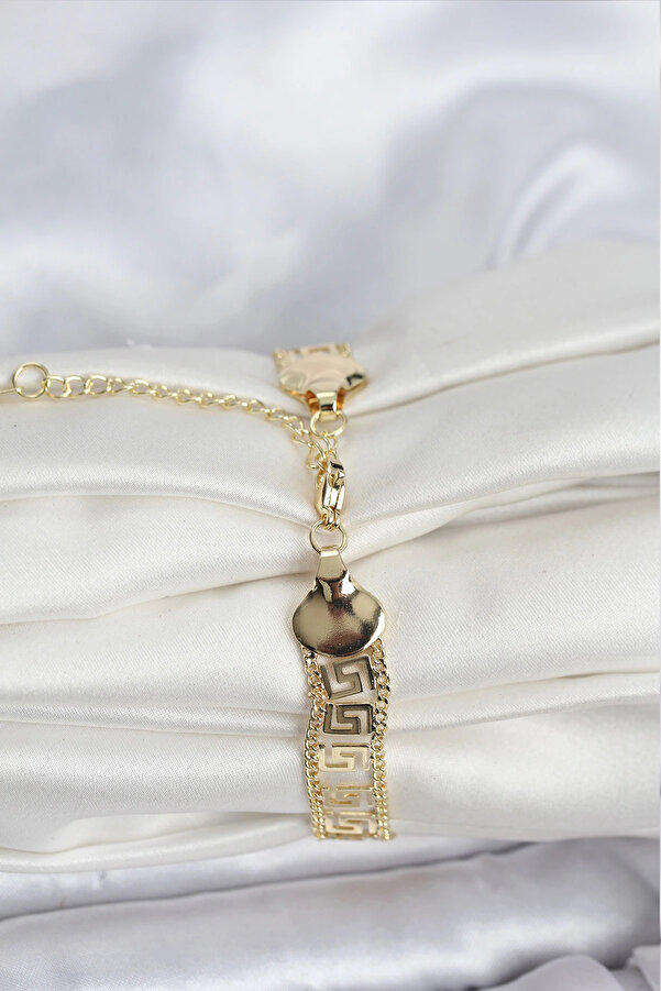 Buti̇k 316L Çeli̇k Gold Renk Labi̇rent Model Kadın Bi̇lekli̇k