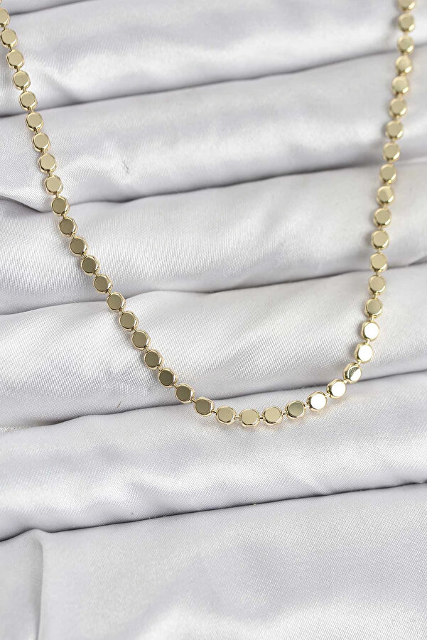 Buti̇k 316L Çeli̇k Zi̇nci̇r Gold Renk Ezme Zi̇nci̇r Model 45 Cm Kadın Kolye