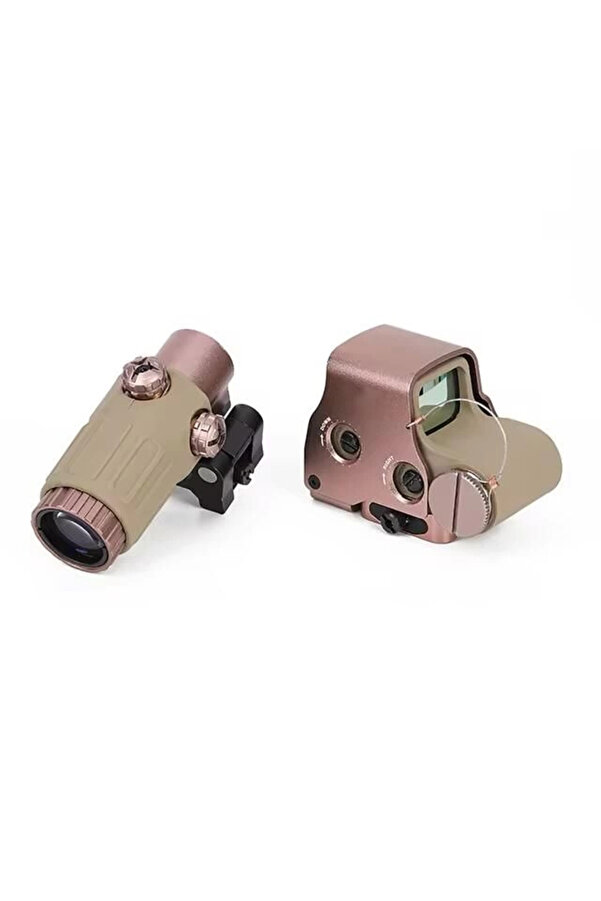 Evimdeyokyok 558G43 Xps2 Hedef İşaretleyici Red Dot Holografik Nişangâh, 5X Büyütmeli Set Çöl Rengi
