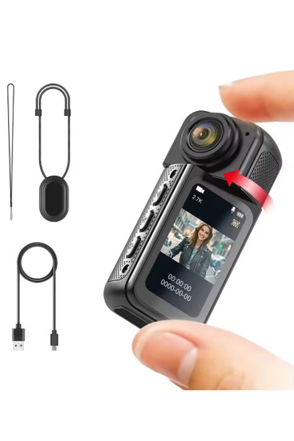 Evi̇mdeyokyok S70 Mıknatıslı Yaka Kamerası Hd Kali̇te, 30 Fps, Kolay Bağlantı, Boyun Askısı 2.7K Si̇yah