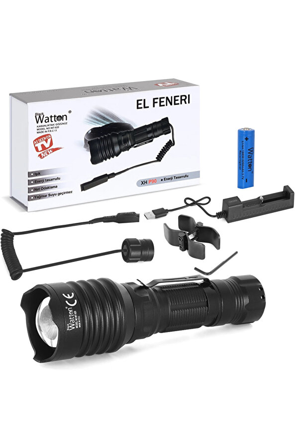 Evi̇mdeyokyok Tg-10 Şarjlı Profesyonel Av Feneri̇ Wt-620