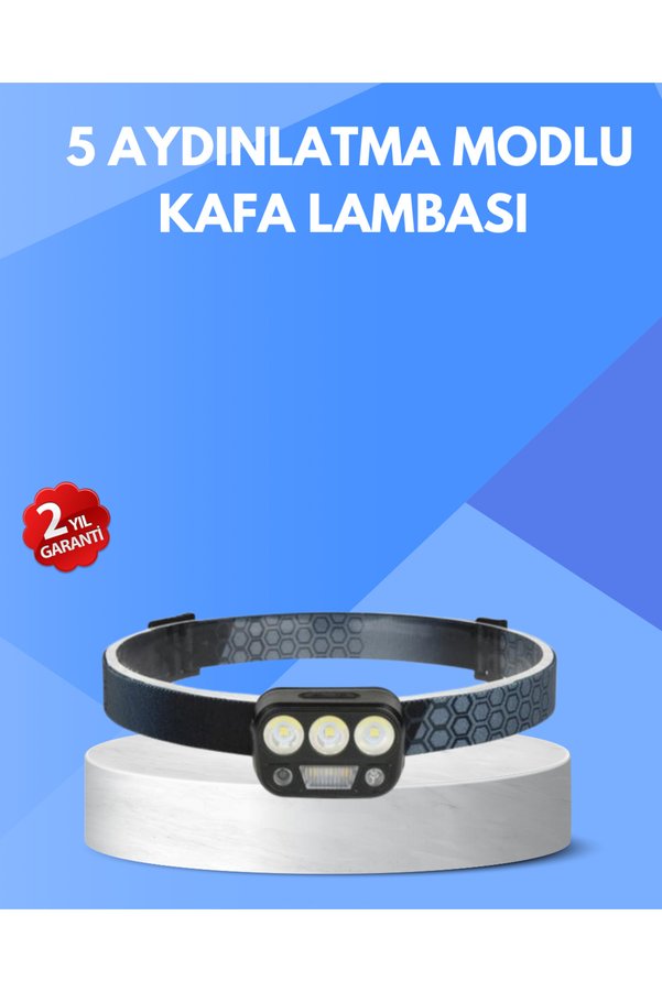 İntora 300 Lüm Ssörlü Led Kafa Lambası Usb Şarjlı Sos Modlu