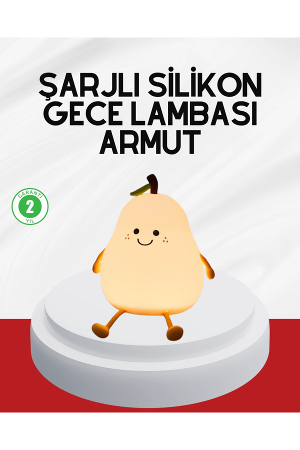 Buti̇k Usb Şarjlı Armut Gece Lambası Dokunmati̇k Renk Deği̇şi̇mli̇