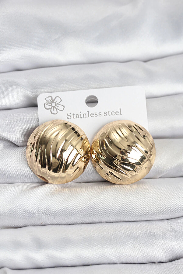 Buti̇k 316L Çeli̇k Gold Renk Vi̇ntage Kadın Küpe