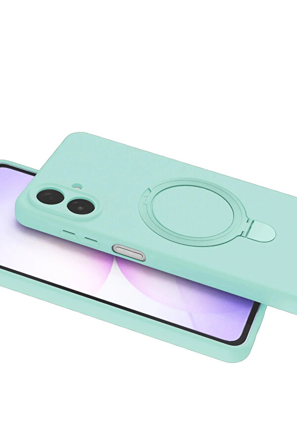 Buti̇k Samsung Galaxy A07 4G Regal Magsafe Standlı Kapak - Su Yeşi̇li̇-(5796)