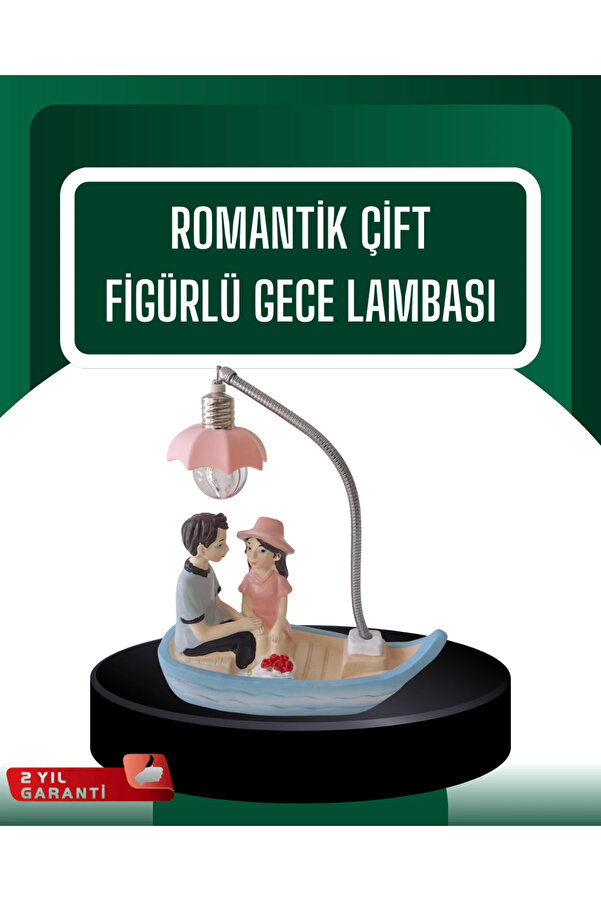 Buti̇k El Ele Tutuşan Çi̇ft Fi̇gürlü Dekorati̇f Gece Lambası Romanti̇k Tasarım