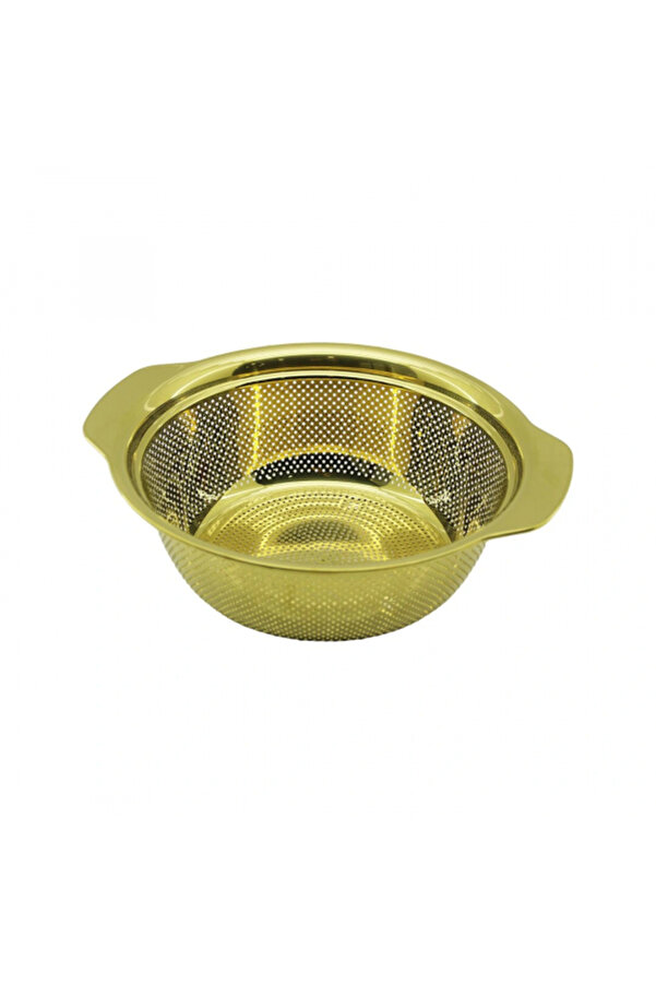 Go İthalat 27Cm Gold Paslanmaz Metal Sepet Süzgeç Kendi̇nden Kulplu (5324)
