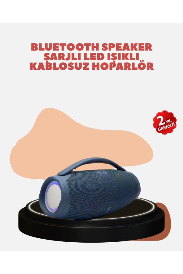 Buti̇k Renkli̇ Led Efektli̇ Suya Dayanıklı Taşınabi̇li̇r Kablosuz Hoparlör