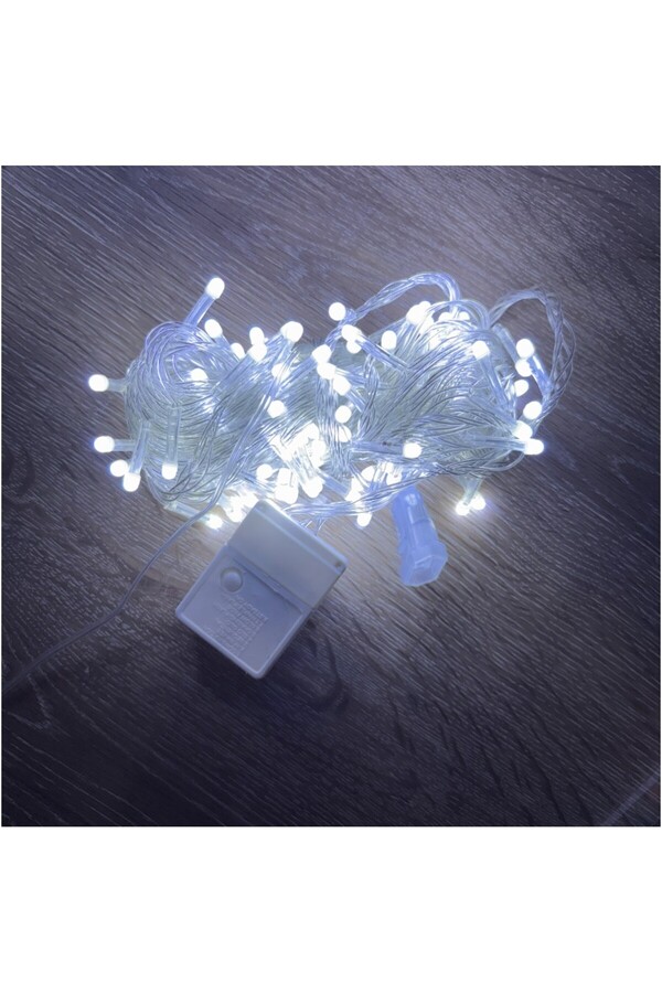 Evi̇mdeyokyok 10 M 100 Led Damla Uçlu Beyaz Işık Şeffaf Kablo Mz-17-1