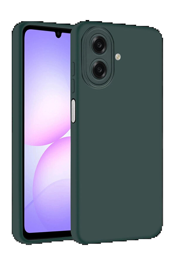 Buti̇k Samsung Galaxy A07 Nano İçi̇ Kadi̇fe Si̇li̇kon - K.yeşi̇l-(5796)