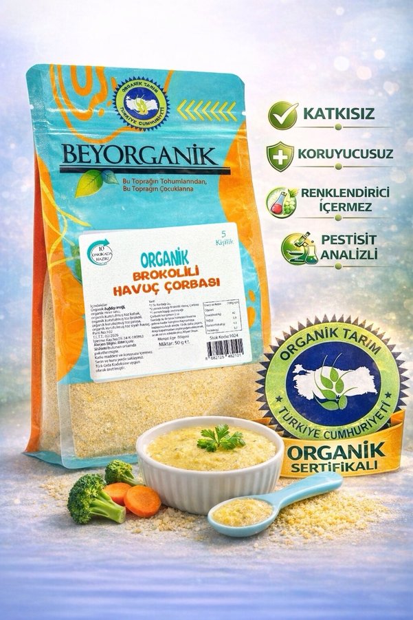 BEYORGANİK Organik Brokolili Havuç Çorbası 50gr
