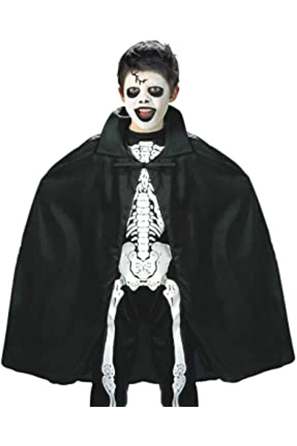 Evi̇mdeyokyok Si̇yah Renk Yakalı Halloween Peleri̇ni̇ 90 Cm