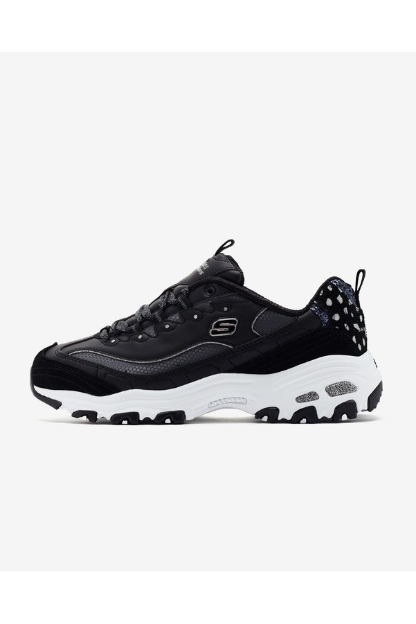 SKECHERS D'Lites Deri Logolu Süet Detaylı Kalın Taban Sneaker Ayakkabı Ayakkabı 150235 BKW