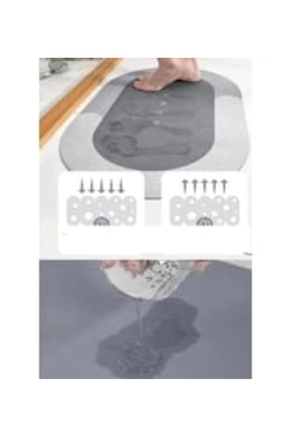 Evi̇mdeyokyok Süper Su Emi̇ci̇ Kaymaz Tabanlı Banyo Paspası ( 40X60 )Cm