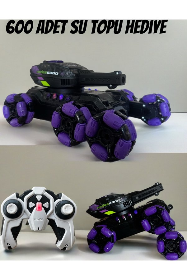 TOYZ PLAY El Sensör Kontrollü Su Topu Atan 360° Omni RC Tank –Işıklı Sesli Yüksek Hızlı Robot Tank Kumandalı Araba Oyuncak