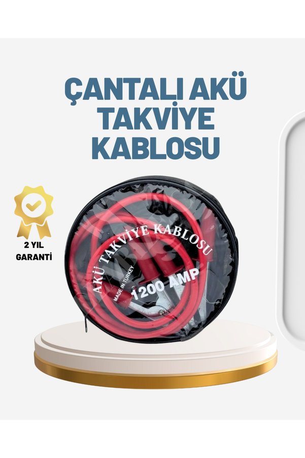 Sepetink 1200A Güçlü Akü Takviye Kablosu 2M Büyük Maşalı Acil Yardım