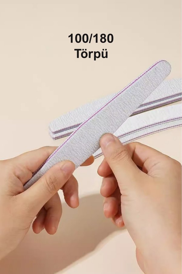 Easy Beauty 100/180 Çift Taraflı Kağıt Törpü Profesyonel Törpü Kalıcı Oje Protez Tırnak