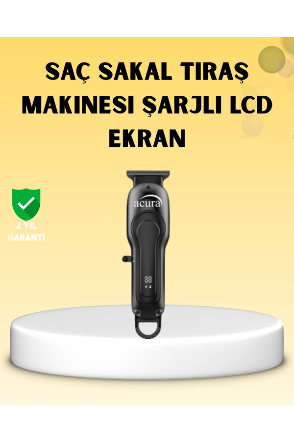 Buti̇k Profesyonel Tıraş Maki̇nesi̇ Lcd Ekranlı Turbo Mod Ve Güçlü Motor