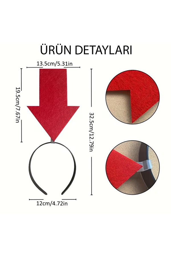 Ethab Ti̇caret Ki̇şi̇selleşti̇ri̇lebi̇li̇r Ok Taç – Üzeri̇ne Yazı Yazılabi̇len Parti̇ Tacı Kırmızı Renk