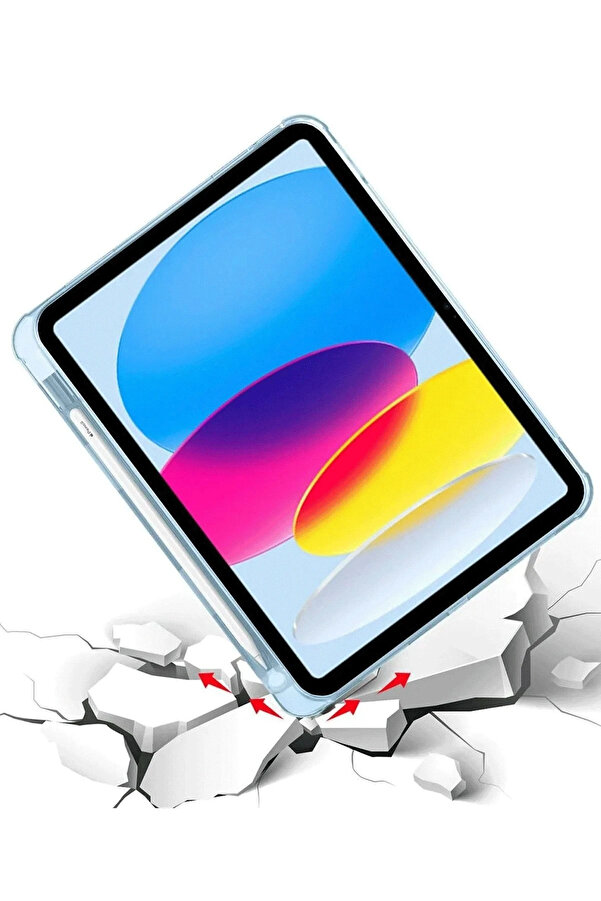 Buti̇k İpad 2022 10.9 (10.Nesi̇l) Kılıf Kalemli̇kli̇ Mars Tablet Kılıfı - Mavi̇-(5796)