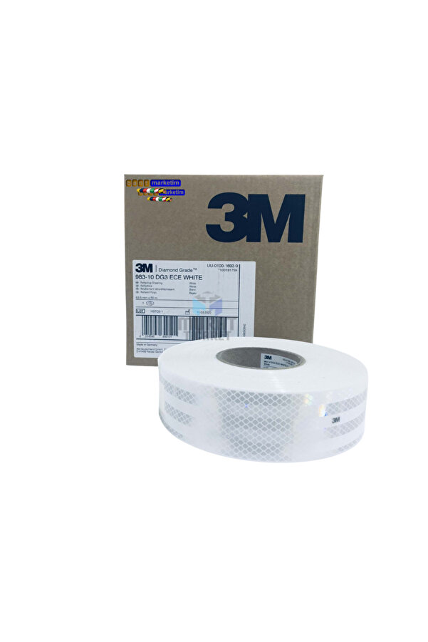 Evi̇mdeyokyok 3M 983 Beyaz Petekli̇ Reflekti̇f Şeri̇t Bant 55 Mm X 50 Mt