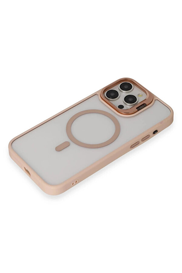 Buti̇k İphone 14 Pro Kılıf Roblox Lens Magsafe Standlı Kapak - Pudra-(5796)