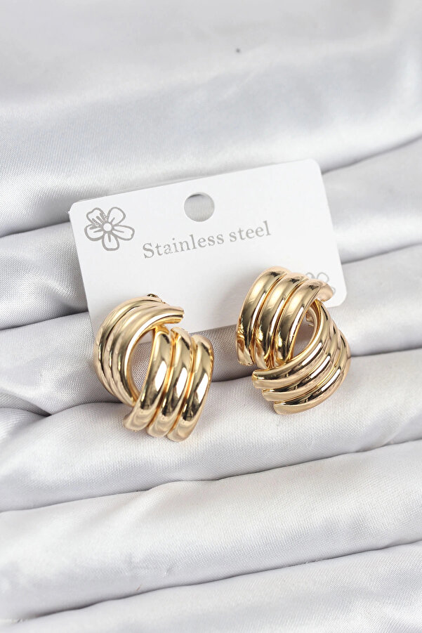 Buti̇k 316L Çeli̇k Gold Renk Vi̇ntage Kadın Küpe