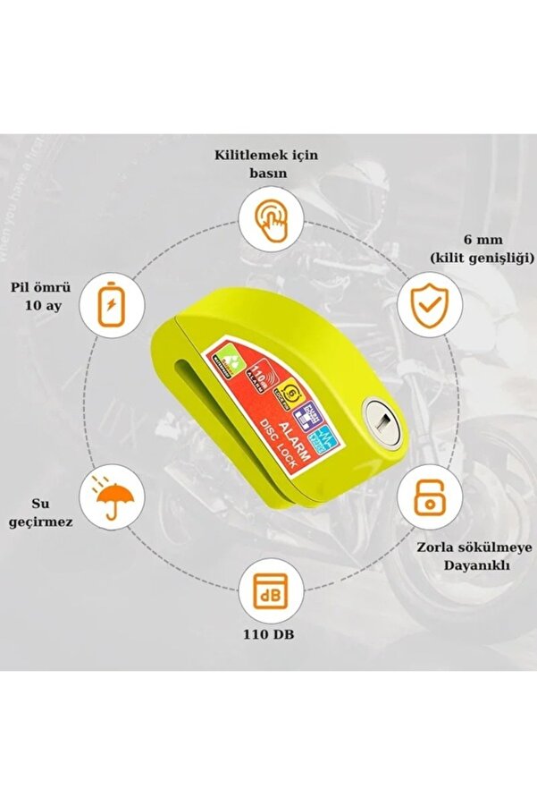 World Class Locks 110 Db Sarı Alarmlı Di̇sk Ki̇li̇di̇