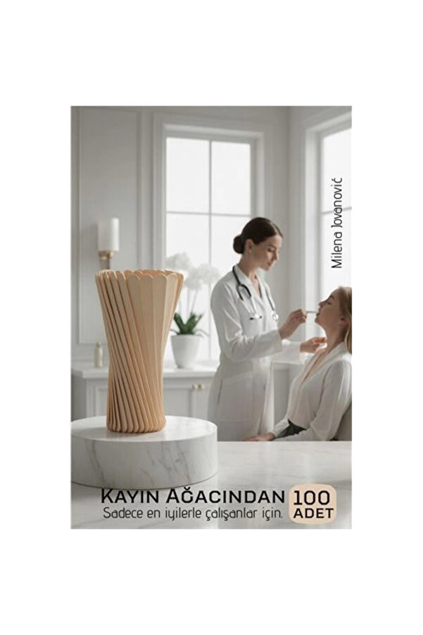Buti̇k Steri̇l Ahşap Abeslang Di̇l Çubuğu - 100 Adet | Profesyonel Kli̇ni̇k Ti̇p Pürüzsüz Dokulu Dayanıklı