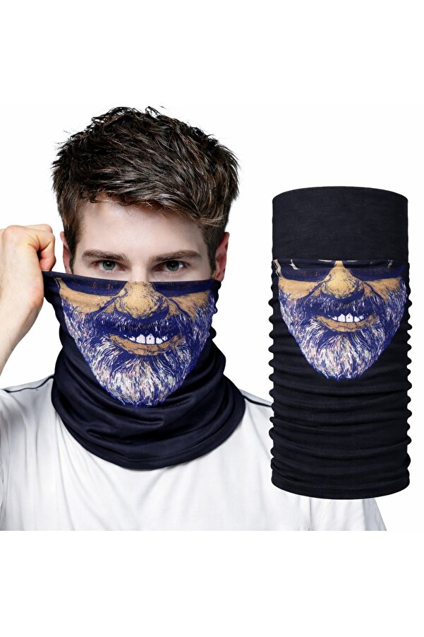 Ethab Ti̇caret Sakallı Yüz Desenli̇ Baf Buff – Çok Amaçlı Boyunluk &Amp Maske 1 No