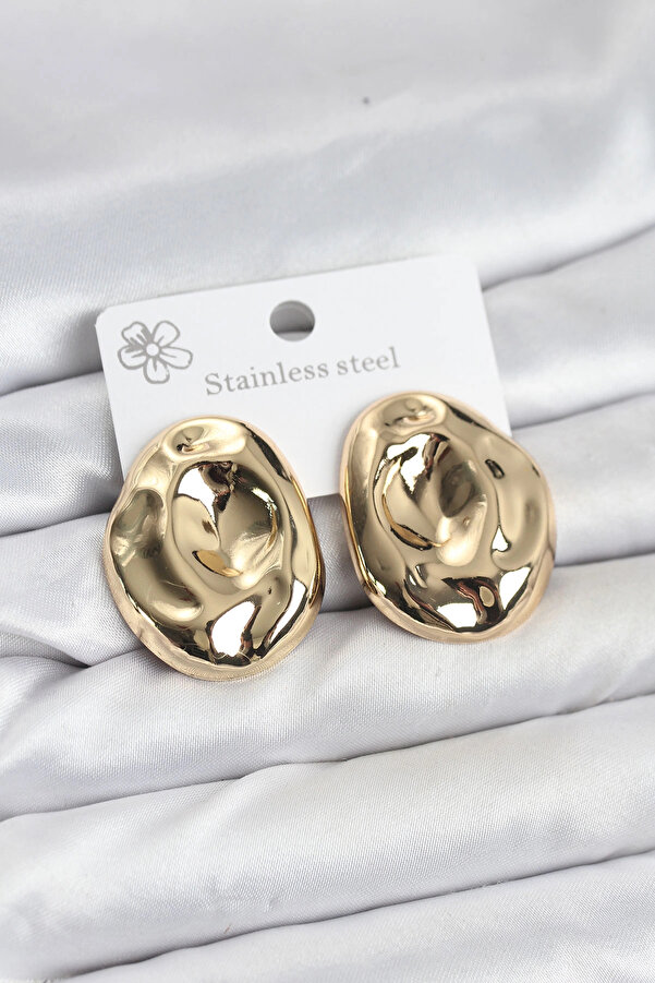 Buti̇k 316L Çeli̇k Gold Renk Vi̇ntage Model Kadın Küpe