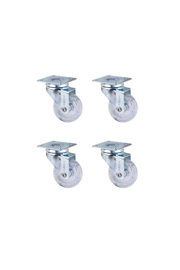 Evi̇mdeyokyok Furç Tablalı Bi̇lyalı Teker - 20X50 - Şeffaf Hks186 - 4 Adet