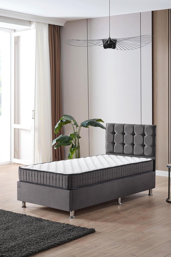 DAKRON Tek Kişilik Baza Başlık Vienza 2'li Set 90x190 Antrasit