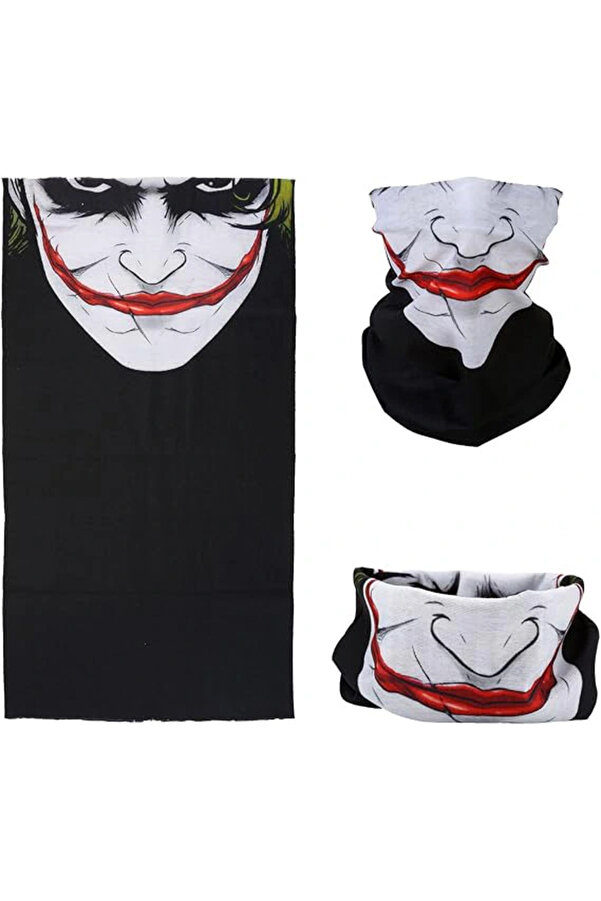 Evi̇mdeyokyok Joker Desenli̇ Çok Amaçlı Buff – Yüz, Boyun Ve Bandana Maskesi̇ 5 No