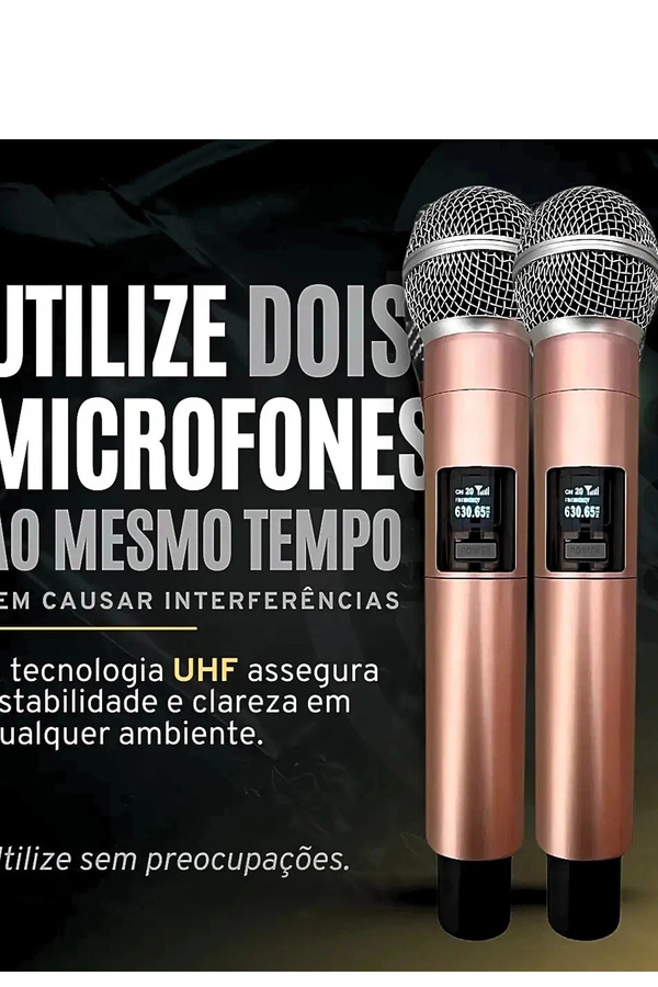 Evimdeyokyok Profesyonel Çiftli Kablosuz Mikrofon Seti Karaoke Şarj Edilebilir 50 Metre Mesafe Rose