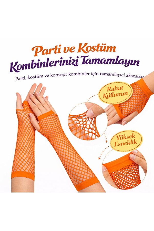 Ethab Ti̇caret 80’Ler 90’Lar Retro Tcu Fi̇le Parmaksız Eldi̇ven 26 Cm