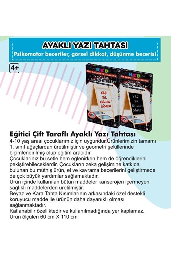 Ethab Ti̇caret Yazı Tahtası Çi̇ft Taraflı Ayaklı Mıknatıslı Yazı Tahtası Seti̇ 110 X 60
