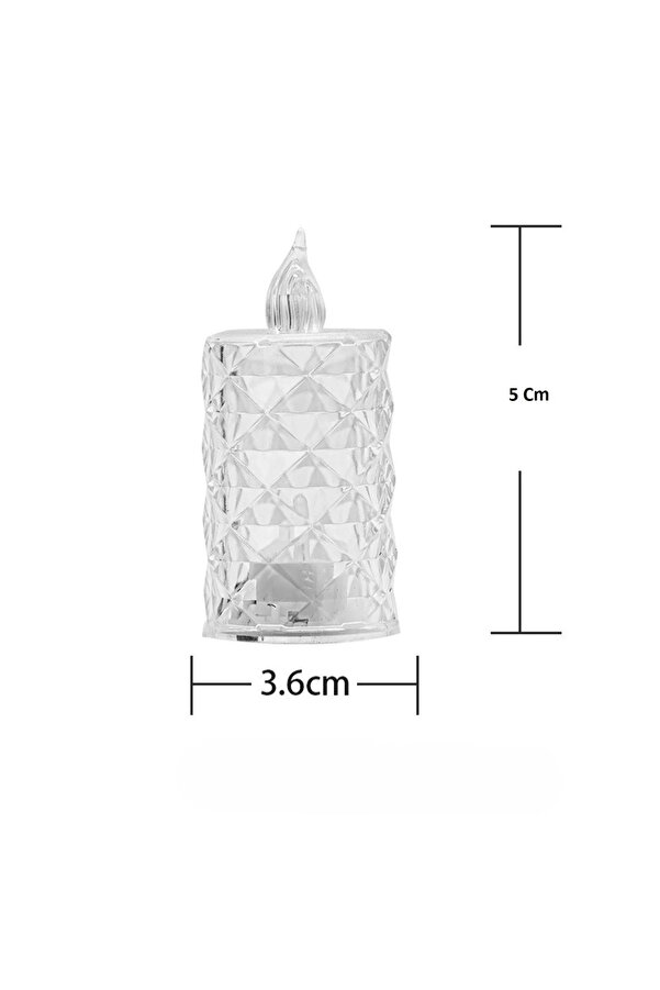 Ethab Ti̇caret Led Mum Şeffaf Kri̇stal Led Mum Pi̇lli̇ Alevsi̇z Çay Mumu Düğün Doğum Günü Ortam Işığı Mi̇ni̇