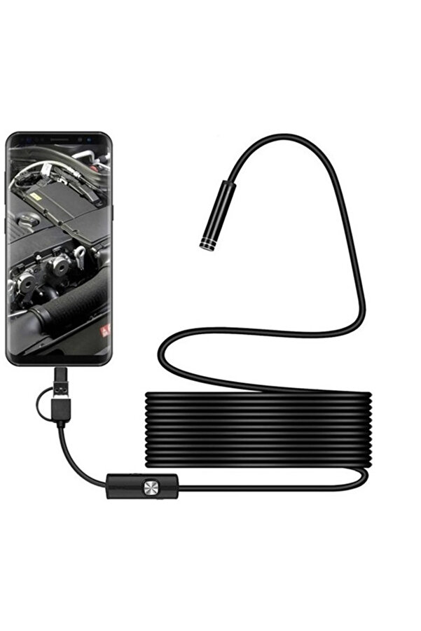 Evimdeyokyok Endoskop 3 İn 1 Yılan Kamera Usb Micro Usb Type-C 20 Metre Sert Kablo