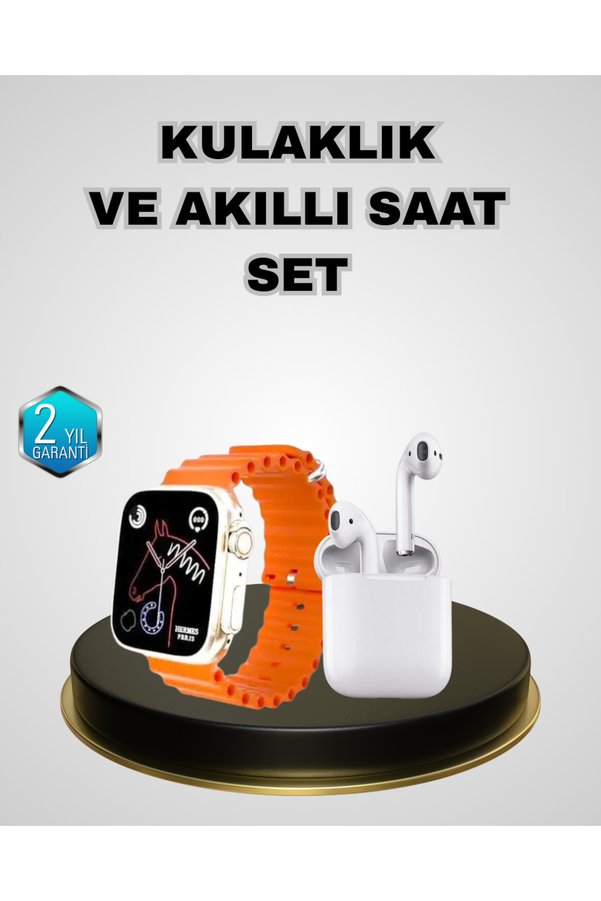 Gelalbe Akıllı Saat Ve Kablosuz Kulaklık İos Android Uyumlu Teknoloji Seti - Alkglb7219-8965