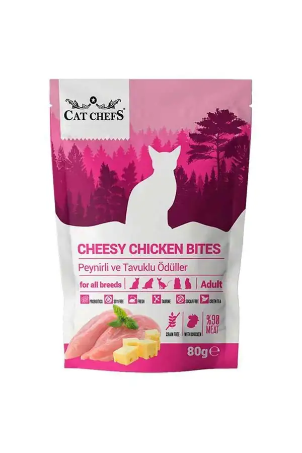 Bi̇lfold Cat Chefs Peyni̇rli̇ Ve Tavuklu Tahılsız Kedi̇ Ödülü 80 Gr