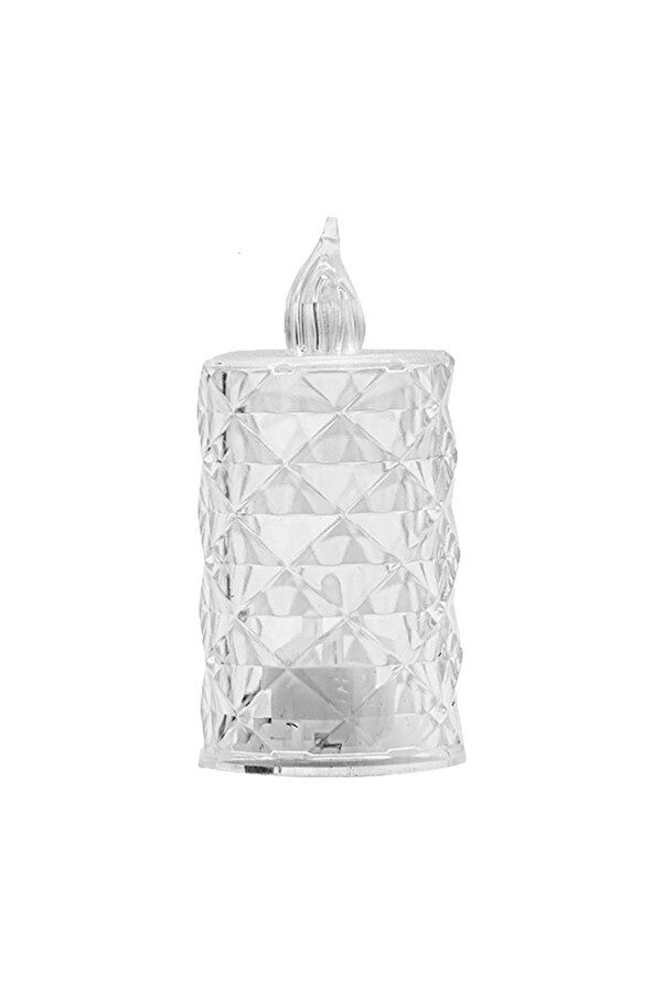 Ethab Ti̇caret Led Mum Şeffaf Kri̇stal Led Mum Pi̇lli̇ Alevsi̇z Çay Mumu Düğün Doğum Günü Ortam Işığı Mi̇ni̇