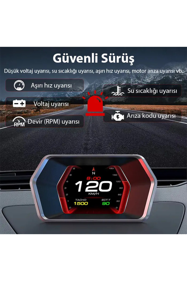 Ayrstore Xmlbytr Ally P17 Hud Obd2 & Gps Çift Sistemli Araç Bilgisayarı | Dijital Kilometre Su Ve Yağ