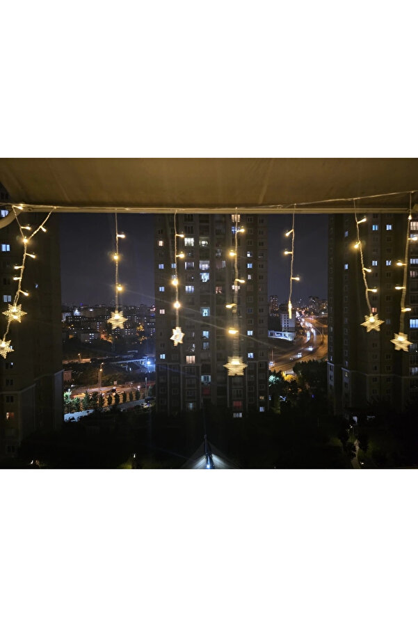 Evi̇mdeyokyok Yıldız 4M 96 Led 19 Saçak 40-50-60Cm Gün Işığı Yıldız Boyutu7Cm