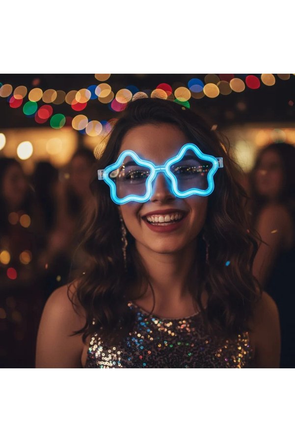 Evimdeyokyok 12 Adet Yıldız Glow Gözlük – Glow Partisi Ve Etkinlik İçin
