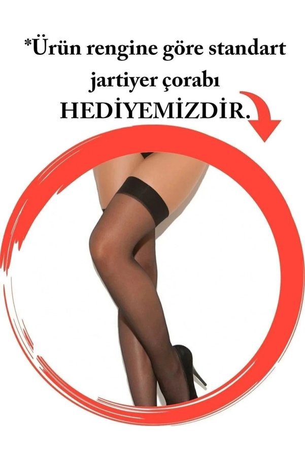 Ethab Giyim Kırmızı Özel Bölgesi Açık Dantelli Jartiyerli Gecelik Tm1269