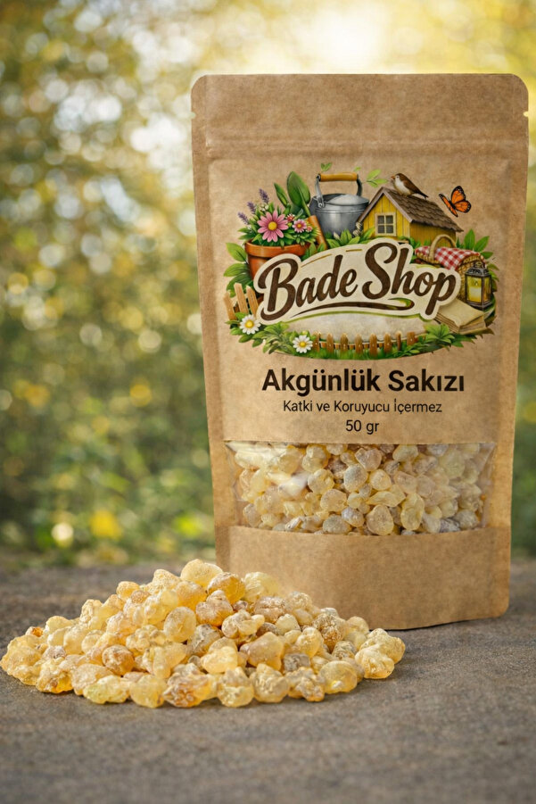 Bade Shop %100 Doğal Akgünlük Sakızı Sığla Ağacı Reçi̇nesi̇ Günlük Bi̇tki̇si̇ Bahur (Buhur) Reçi̇ne 50 Gr