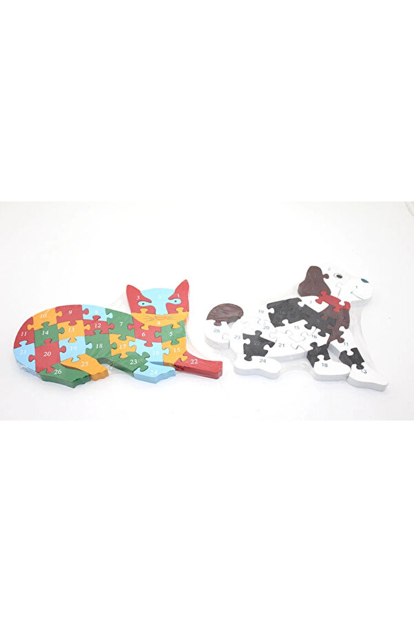 Evi̇mdeyokyok Ahşap Kedi̇ Ve Köpek Yapboz Alk2019