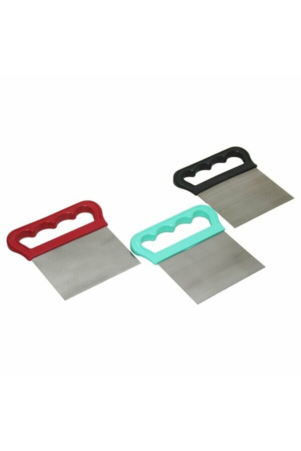 Ethab Ti̇caret 2Li̇ Set Hamur Şeki̇llendi̇ri̇ci̇ Eği̇k Pasta Spatulası Ve Metal Hamur Kesi̇ci̇ Kazıyıcı Spatula